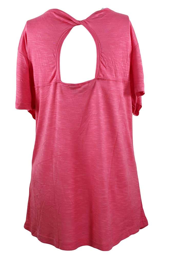 Stillwater Supply Co. Keyhole Crew Neck Dark Pink