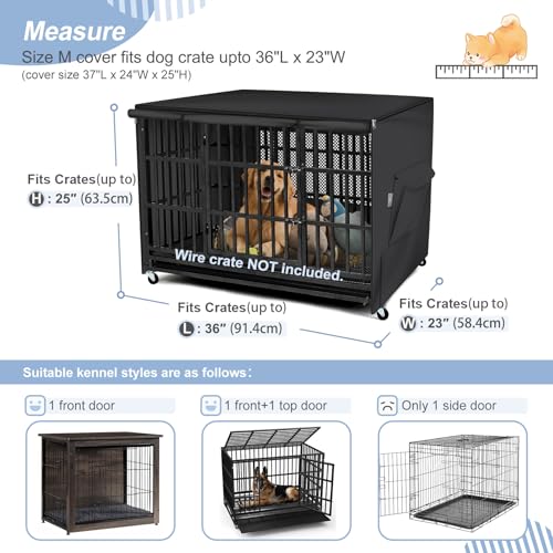 Explore Land Capa de gaiola de cachorro de 91 cm respirável poliéster para canil para animais de est