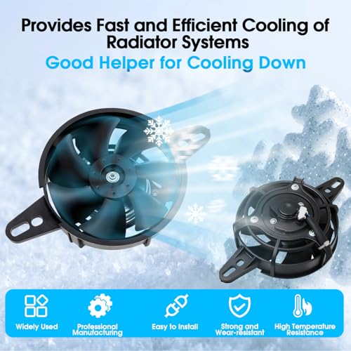 JFG RACING Motorrad Kuehlerluefter,12V Motorrad Motor Kuehler Kuehlluefter für 200cc-250cc Dirt Pit Bike ATV UTV Go Kart Quad Motocross