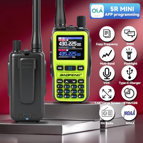 Image of BAOFENG UV5RMINI Two Way Radio NOAA Weather Radio Dual PTT 999CH Survival Radio APP Programming Copy Frequency Ham Radio