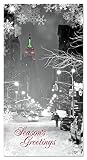 Empire State Building Christmas Lights New York Holiday Money Greeting Cards Holders Set of 6 Cards