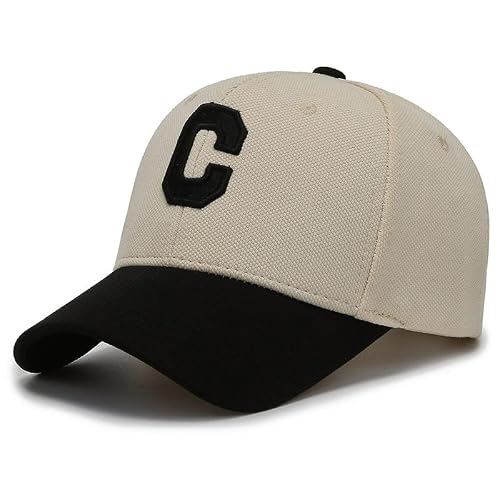 Baseball Cap Vintage Letter C Hat Adjustable Clip for Universal Fit Baseball Hat Black