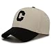 Baseball Cap Vintage Letter C Hat Adjustable Clip for Universal Fit Baseball Hat Black