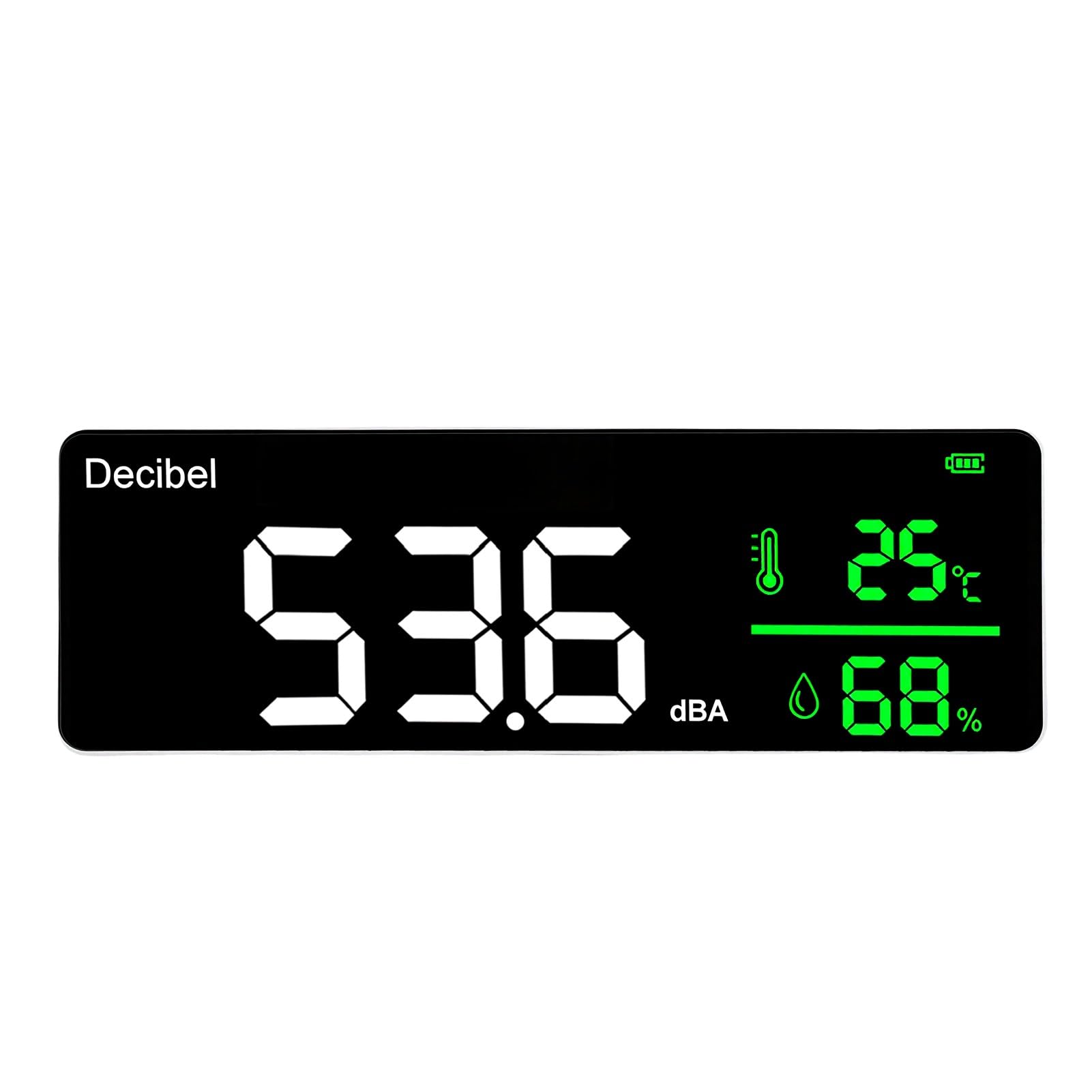 Generic Medidor de Decibelios Retroiluminado con LED, Nivel de Sonido Multifuncional y Rastreador de Humedad para Estudios de Grabación, Hogares, Batería de 2000mAh