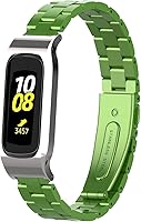 Vista 16 de Correa de reloj de metal compatible con Samsung Galaxy Fit2 SM-R220 de acero inoxidable con marco protector de caja de repuesto para Fit 2 SM-R220