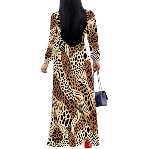Image of PinkPatty Women's Long Sleeve Maxi Dress Plus Size Casual V Neck Wrap Dress with Pockets&Belt