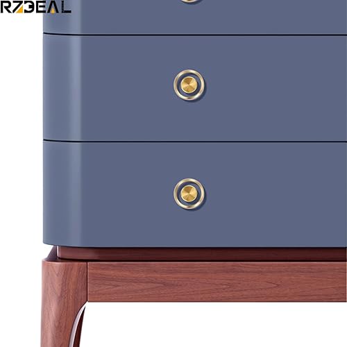 Miniatura 5 de RZDEAL 4 pomos de cristal de cristal y latón para cajones, tiradores de tocador, herrajes dorados para cajones de cocina (redondos de 1-38 pulgadas)