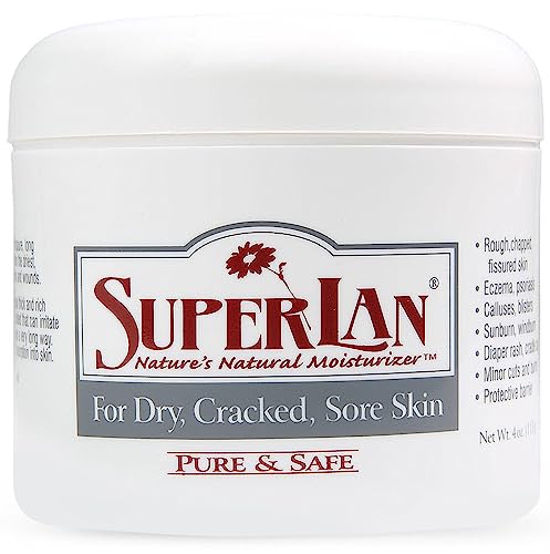 Lanolin Cream 4 Oz - 100% Organic Medical-Grade - Nipple Cream Lanolin - Thicker Moisturizer for Eczema, Psoriasis & Severe Dry Skin - Ultra Hydrating & Soothing Skin Moisturizer -  superlan,Superlan®, ZC1A9014