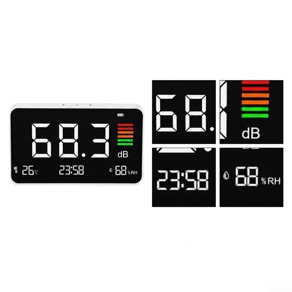 Medidor de ruido digital 30-130dBA Pantalla LCD de retroiluminación