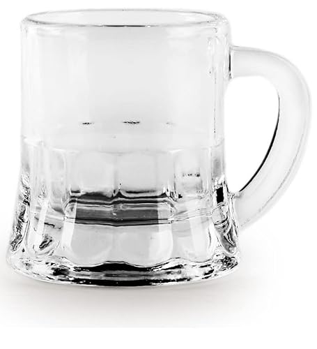 Isaac Mizrahi Shot Glasses | Set Of 6 Shot Glasses For Liquor & Spirits, 1.7 Ounces, Clear | Bar Drinkware Gift Set For Men & Women, Wedding Favors, Groomsmen & 21St Birthday | (Mini Mug Design) #TOP2