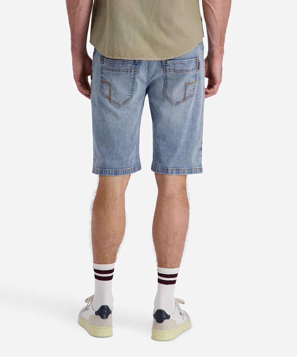 Timezone Herren Jeans Shorts Slim SCOTTYTZ - Mid Waist Slim Fit - Blau | Baumwolle | Casual Design für vielseitige Anlässe | Normaler Bund für optimalen Sitz | Bequemer, unifarbener Stil in Blau
