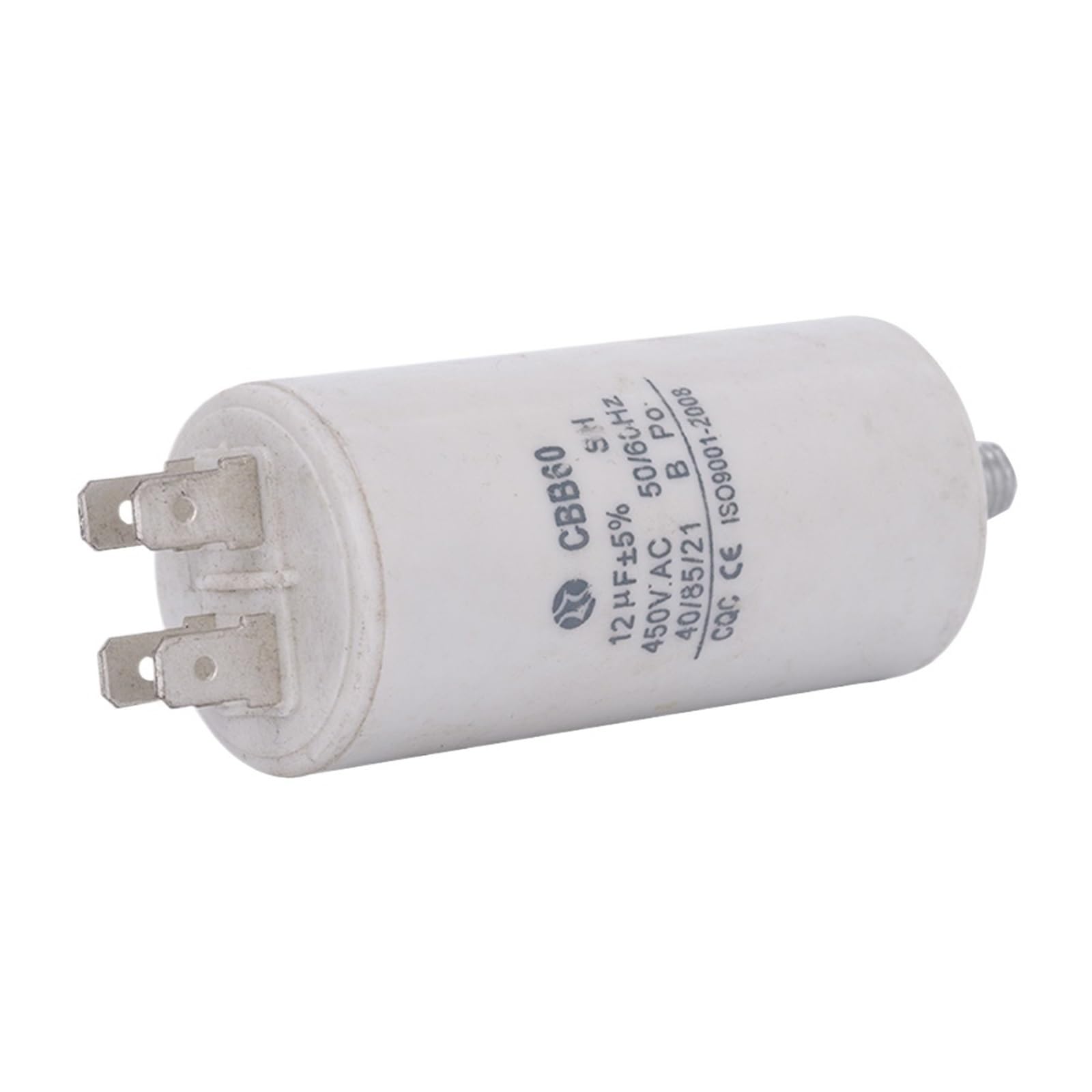Condensador de arranque de motor en funcionamiento CBB60 450V AC 12uf, cuatro 4 pines con tornillo inferior for bomba de agua de máquina eléctrica