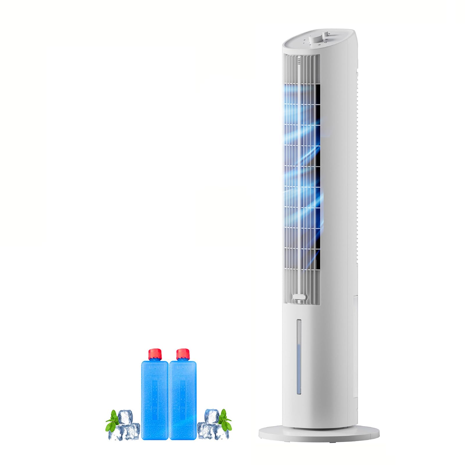 VLites Turmventilator mit Wasserkühlung Luftkühler | 3 Geschwindigkeiten, 60°-Oszillation, 3L Wasserkühlung, für Wohnzimmer Schlafzimmer
