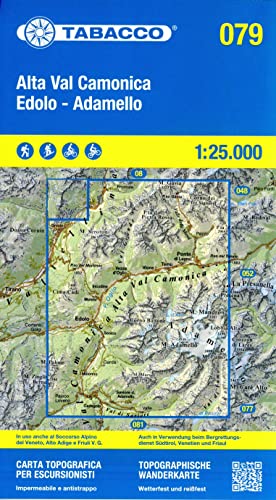  Alta Val Camonica, Edolo, Adamello 1:25.000. Ediz. italiana, inglese, francese e tedesca: 79