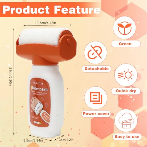 Wandfarbe Ausbessern Weiß, 500g Ausbesserungsfarbe Weiss Roller, 2 in 1 Wandreparatur RollbüRste, Wandfarbe Weiß Roller mit Wandreparaturpast, Wand Ausbessern Roller für Wandkratzer Graffiti Flecken