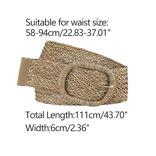 Allegra K Women Wide Waist Belts Braided Woven Belts for Dress Chunky Buckle3