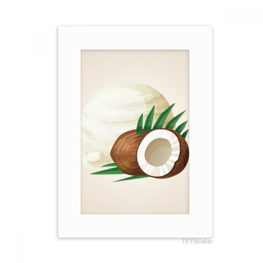 Peinture Blanc Art Cadre Photo Feuille Crème de Coco Glacée pour Décoration Bureau