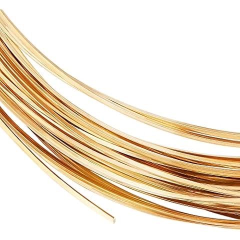 BENECREAT 20 Gauge/0.8mm quadratischer Kupferdraht 10m halber Harter gelber Messingdraht Cover