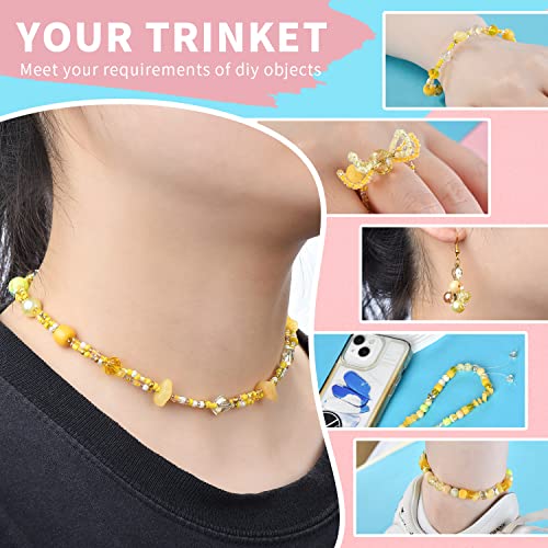 Image of Rired 27 Yellow Glass Beads for Bracelet kit, 900pcs Crystal Beads for Jewelry Making Include 8mm Round Assorted Beads with Bicone /and Seed Beads for Craft, Necklace, Earring and Phone Chain