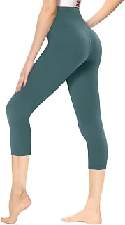 Leggings Damen 3/4 Capri für Sport, 7/8 Sporthose High Waist Caprihose Blickdicht Leggins für Gym Yoga