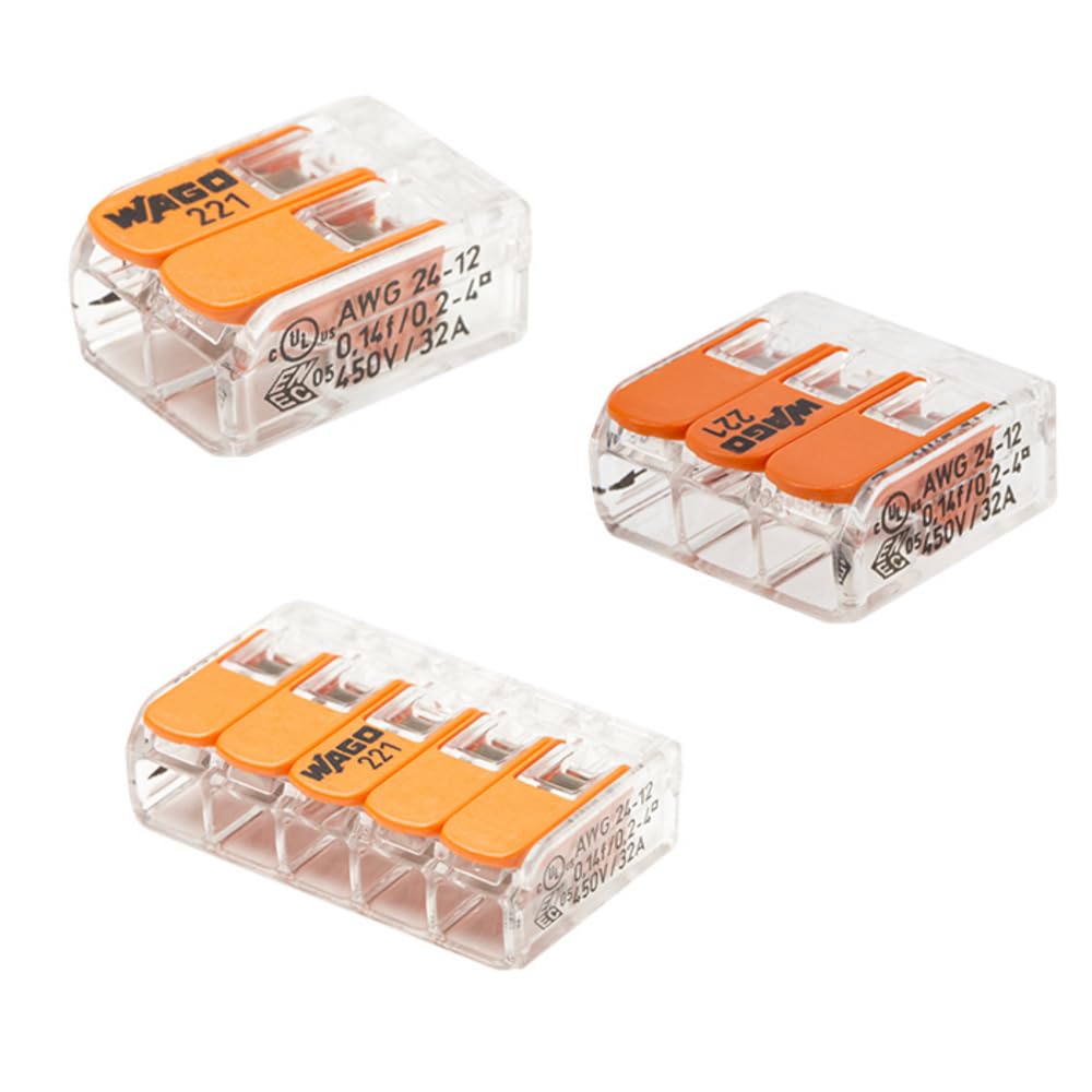 WAGO - S221 100 morsetti per connessione rapida 2,3 e 5 entrate per fili flessibili e rigidi