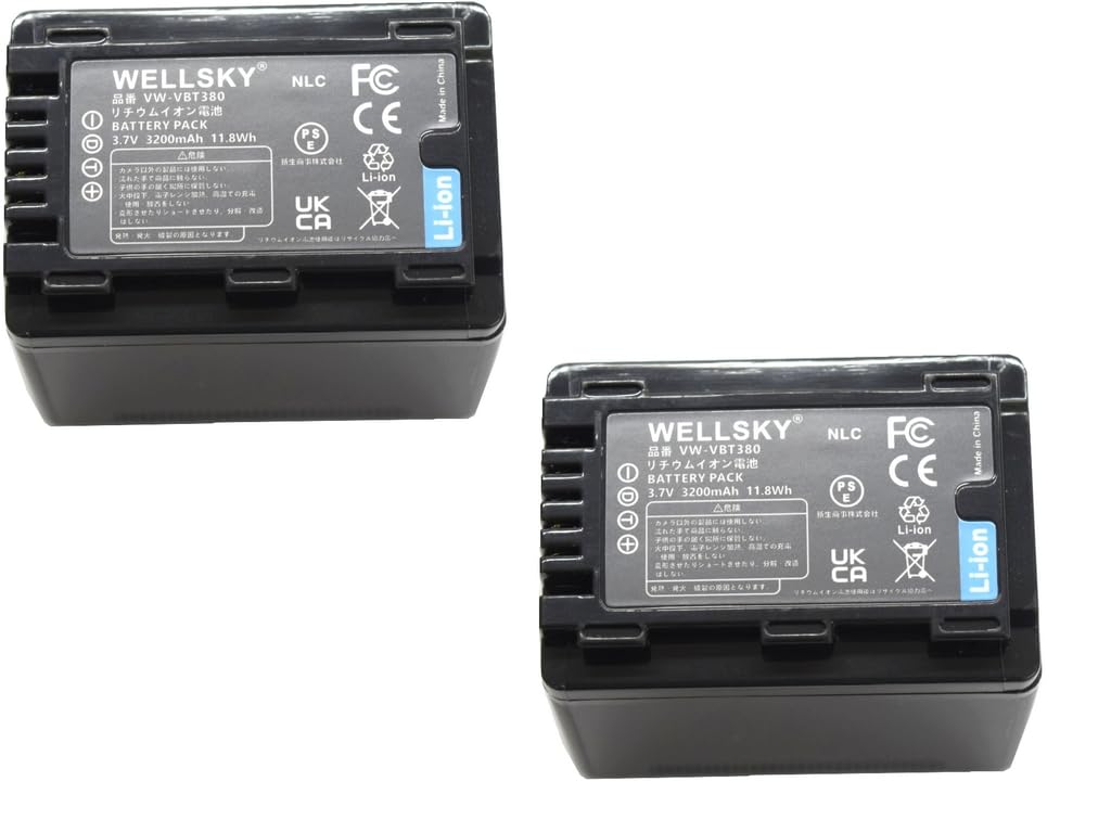 Amazon | WELLSKY VW-VBT380-K VW-VBT380 2個 互換バッテリー [ 純正