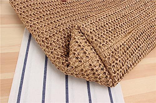 Image of Naimo Women Straw Beach Shoulder Bag Woven Tote Handbag Large Handmade Weaving Summer Casual Hobo Bag