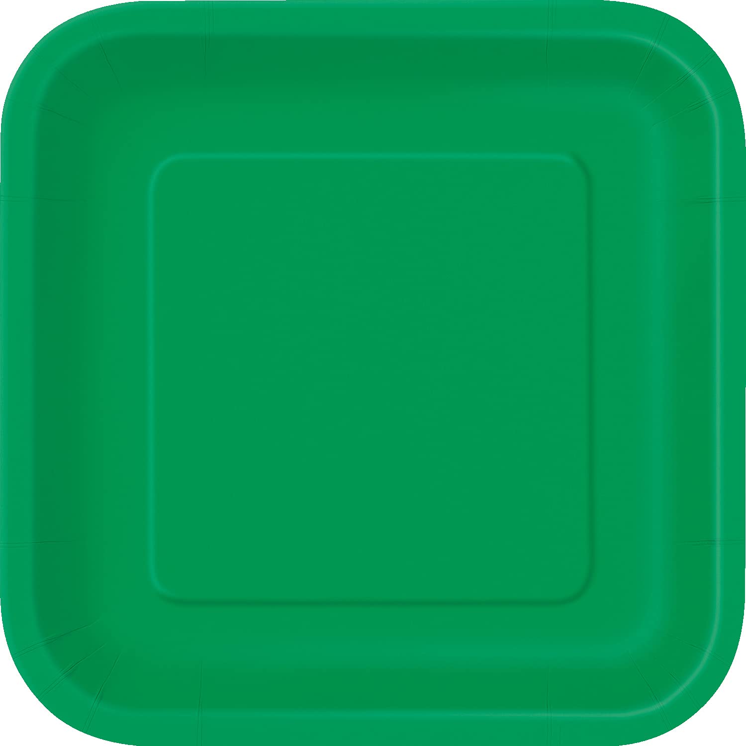 Unique 31860EU Eco-Friendly Square Paper Plates-18 cm-Emerald Green Colour-16 Count (Pack of 1), Pack of 16