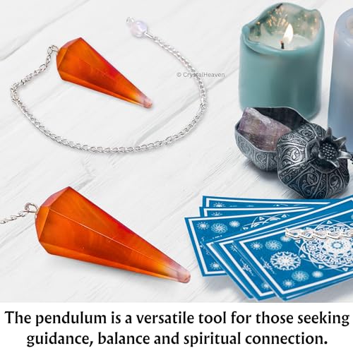 Image of Red Onyx Pendulum Dowsing Tool - Natural Crystal Pendulum for Spiritual Guidance - Dowser Pendulum for Accurate Divination and Energy Healing - Perfect for Energy Healing and Chakra Balancing