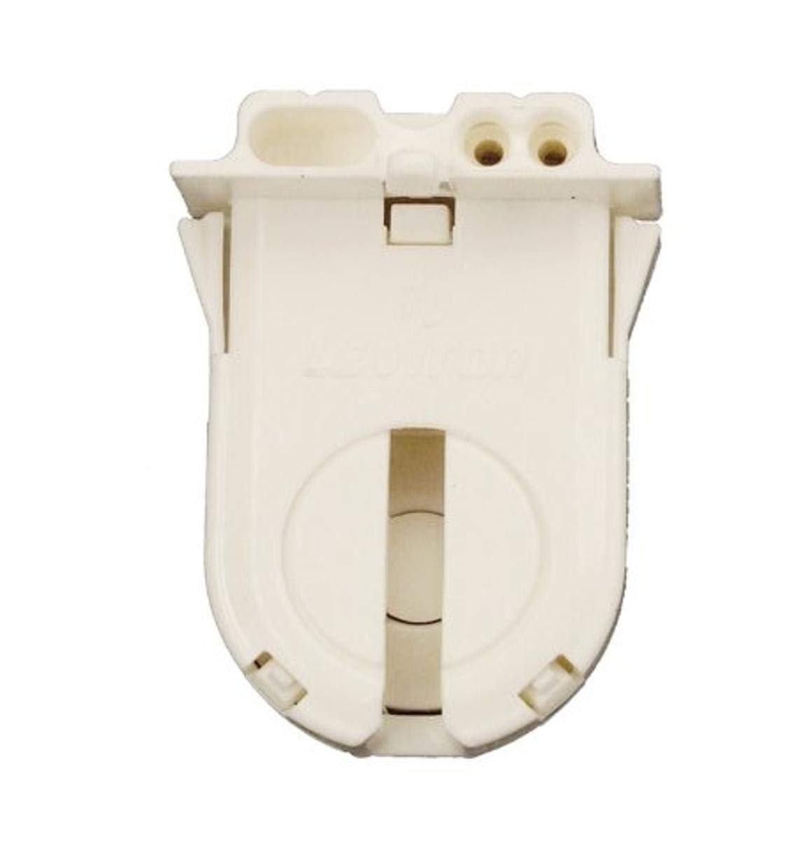 Leviton Medium Base T8-T12 Bi-Pin Lampholder, Low Profile, Snap-In, Internal