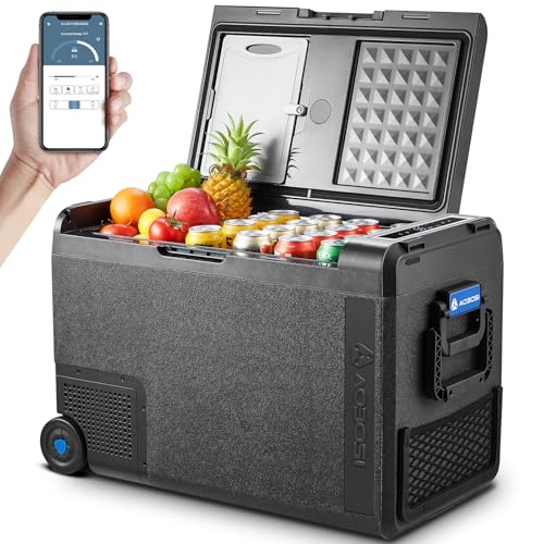 AAOBOSI Kompressor Kühlbox 48L, 12/24V und 100-240V Kühlbox Elektrisch -20°C bis 20°C, Kühlbox Auto Mit USB-Anschluss, Robuste KühlboxKompressor für Auto, LKW, Boot, Reisemobil, Camping