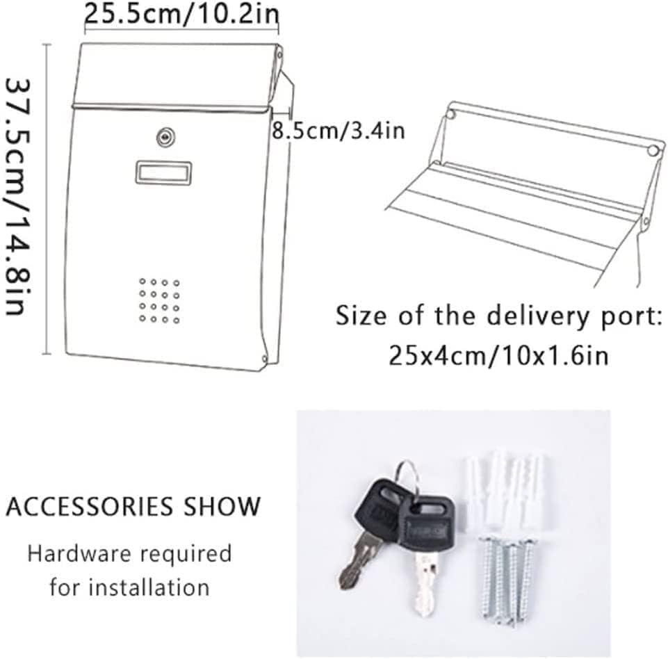 Wall-Mount Mailboxes with Lock Postbox Simple Mailbox Posts Double Door Mailboxes for Residential Villas Drop Box Home Decoration