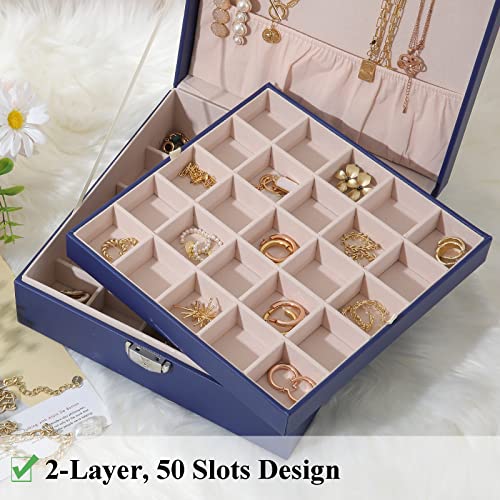 image for misaya Earrings Jewelry Box, Women 50 Slots Jewelry Organizer for Earr