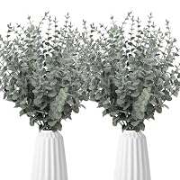 50pcs Artificial Eucalyptus Leaves15 inch Real Touch Faux Eucalyptus Branches Eucalyptus Stems for Wedding Bouquet Flower Centerpiece Floral Arrangement Home Decor