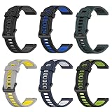 6 Pack 20mm Rubber Watch Bands Compatible with Garmin Vivoactive 3/Venu/Venu Sq/Venu 2 Plus Smartwat
