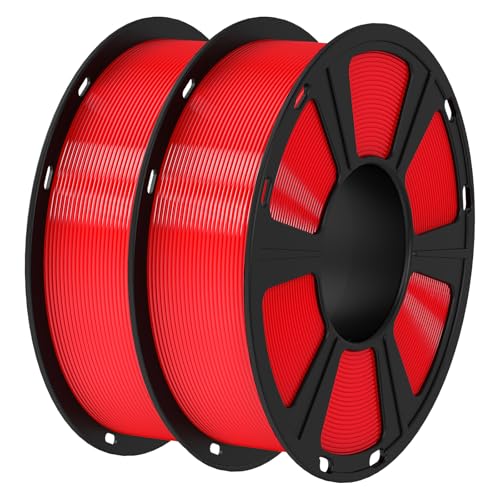 GIANTARM PETG Filament 1.75 mm 3D Printer 2 kg Spool, 2 Pieces, Red