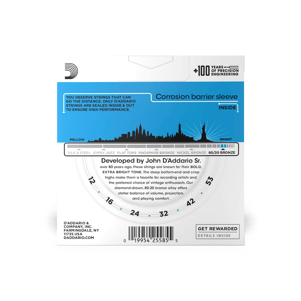 D'Addario EJ11 snarenset voor akoestische western gitaar | Bax Music