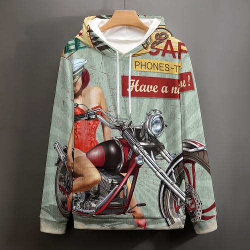 Sweats à capuche moto unisexe avec manches longues et pull doux S - 5