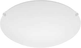 Deckenlampe Mars, 1 flammige Wandleuchte, Deckenleuchte aus Stahl, Farbe: Weiß, Glas: Weiß satiniert, Fassung: E27