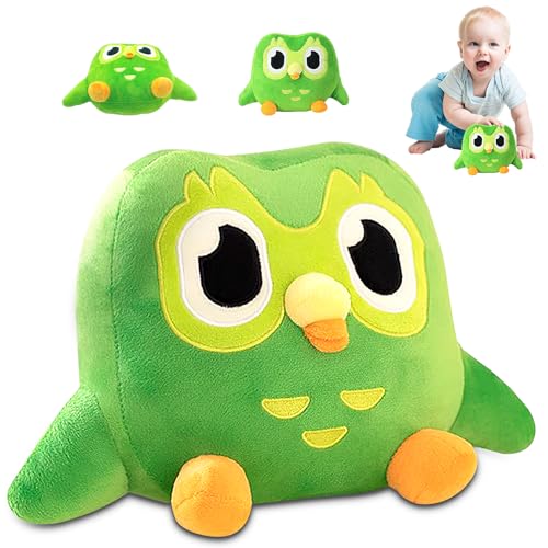 Green Owl Plush, 27×20cm Búho Verde de Peluche de Juguete, Soft Owl Stuffed Animal Toy, Linda Juguete de Búho de Peluche, Cartoon Muñecas de Búhos Verdes para Niños Regalo de Cumpleaños
