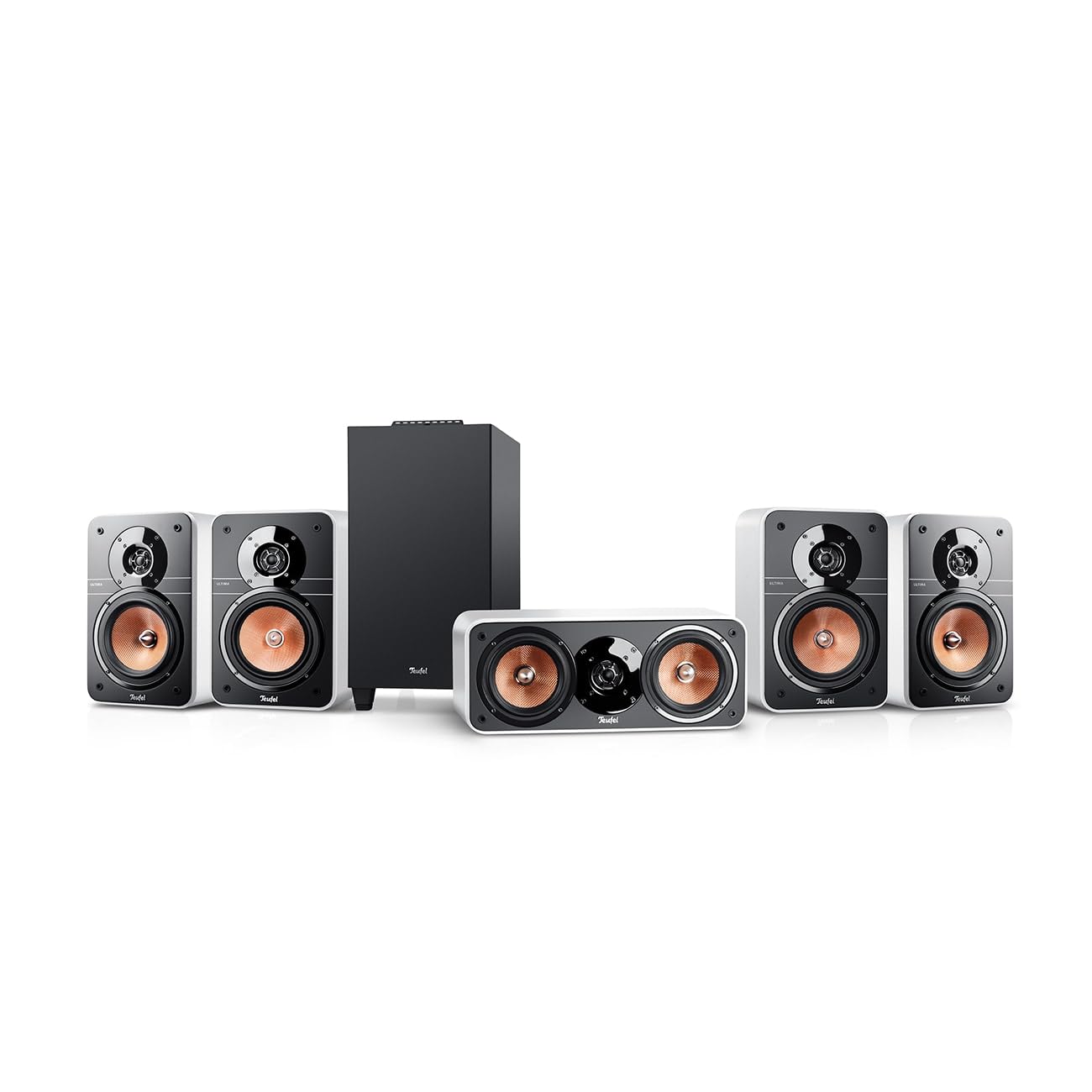 Teufel Ultima 20 Concept - Sistema audio surround 5.1, sistema home cinema completo con ricevitore AV integrato, Bluetooth, Dolby Audio, funzione scheda audio USB-C, HDMI ARC CEC per giochi, film