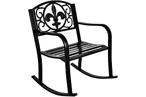 Grepatio Wrought Iron Rocking Chair: Enhance Your Outdoor Oasis