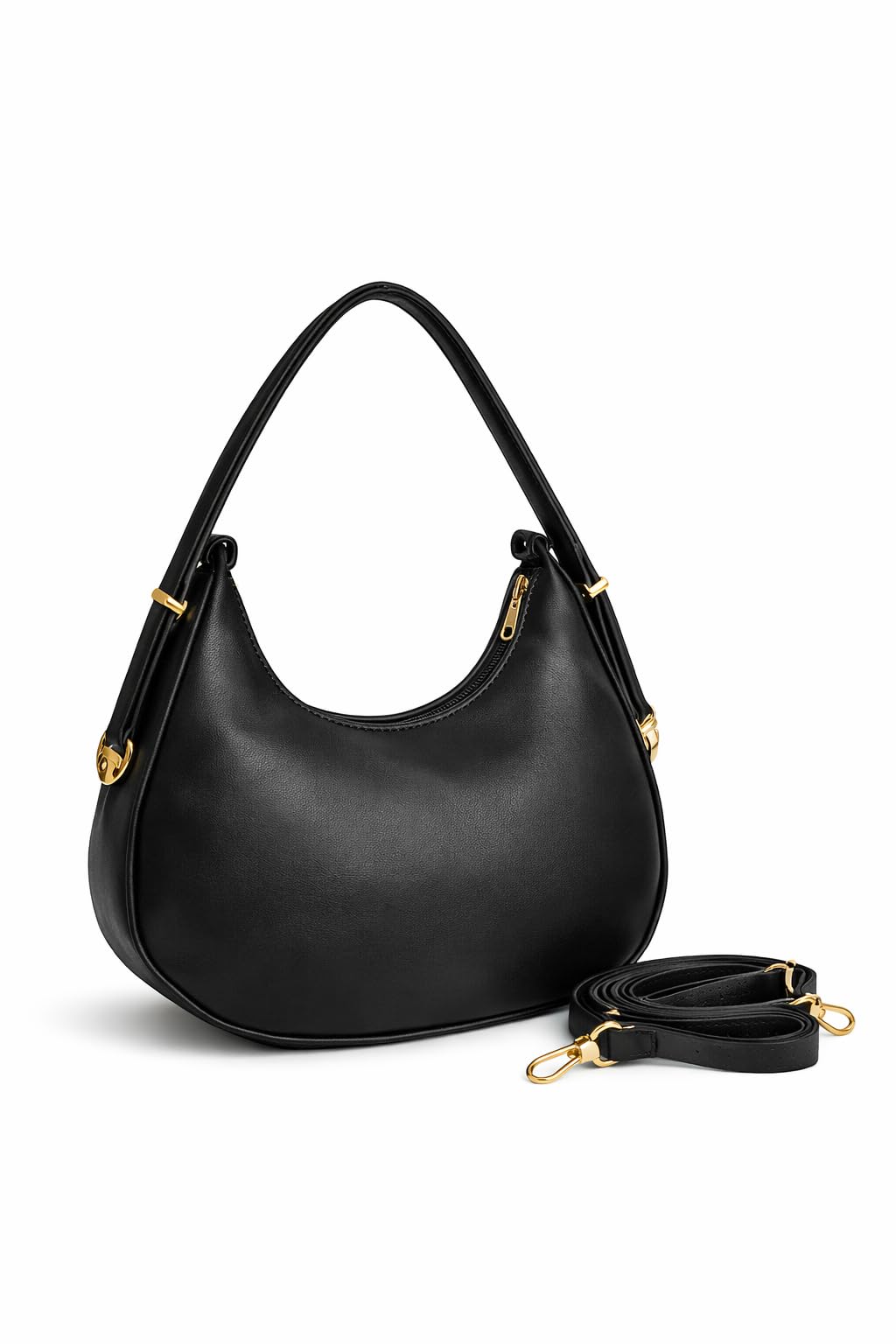 Women’s Shoulder & Sling Bag with Zipper Closure, Detachable Long Strap, Spacious Single Compartment Handbag for Daily & Office Use