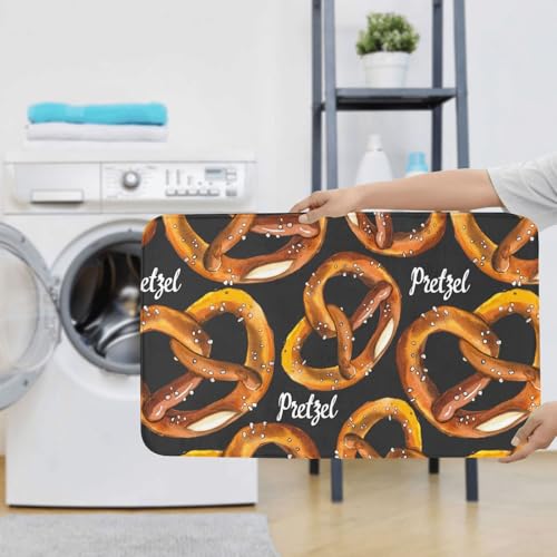 Tapis de bain antidérapant et absorbant 3 pièces lavable motif Bretzel - 8