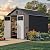 YITAHOME Outdoor Storage Shed 8x10 Ft, Plastic Storage Sheds with Floor, Lockable Doors, Windows, and Vents for Patio, Lawn, Backyard, Large Garden Storage for Bikes, Mowers, and Garden Tools, Black