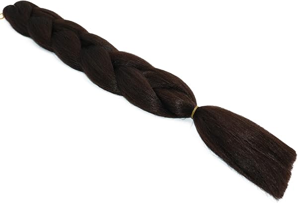Treccine Africane Extension Capelli Sintetici 1pcs 60cm Extension Capelli per Treccine Africane Finti Estensioni Trecce Afro Braiding Hair (Marrone Cioccolato) - 5