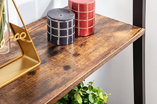 Jjs Industrial 3-Tier Bookshelf, Freestanding Rustic Display Bookcase Storage Rack Shelf Plant Stand For Living Room Home Office, Brown #TOP7