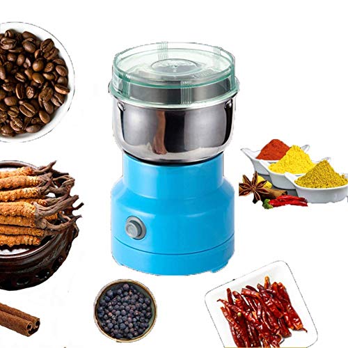 MAIES Electric Smash Machine, Coffee Grinder Low Noise Grain Grinder for Home Herbs/Spices/Nuts/Grains/Coffee Bean Grinding Portable Multifunction 7.6 4inches Blue