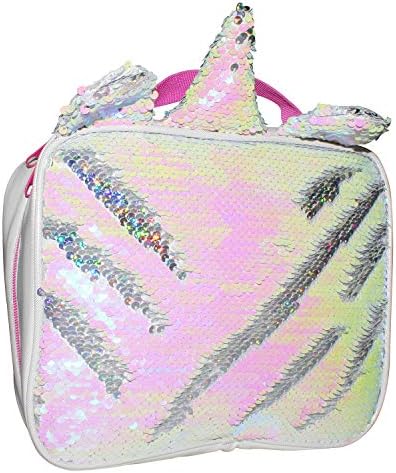 Lunch Bags, Mingdou Insulated Lunch Box For Girl and Women Lunch Cooler Tote, Reversible Sequin Flip Color Change Fashion Lunch Tote