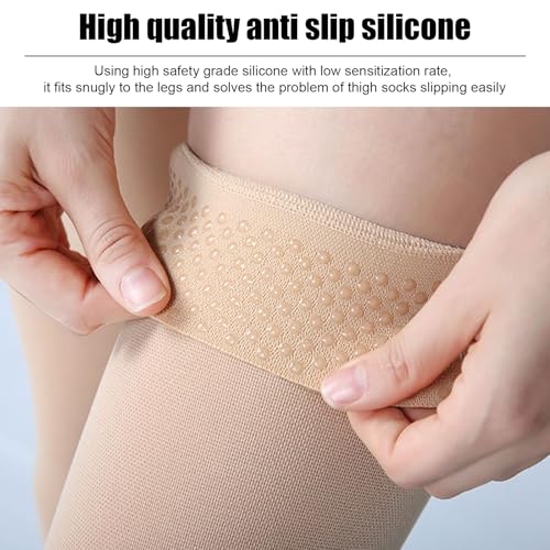 Image of 20-30 mmHg Thigh High Compression Socks for Women and Men,Toeless Compression Stockings,Leg Compression Sleeve,Varicose Veins Treatment,Over the Knee Compression Socks for Travel Flight Pregnant.